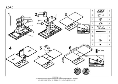 Kitchen Table Lord | size: Length: 90cm, Width: 200cm, Height: 75cm | color: White | image: 6 | variant: 1006450