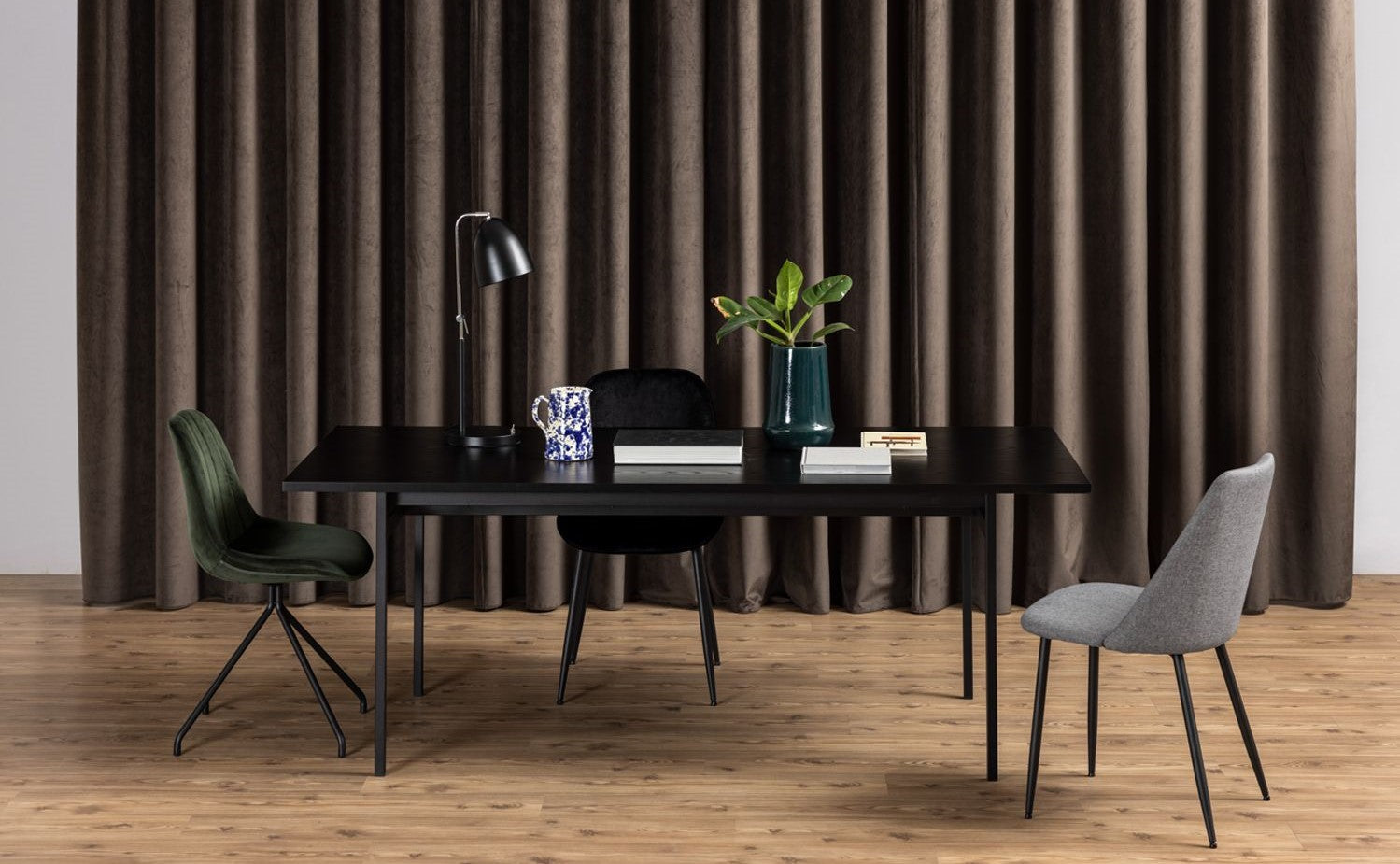 Kitchen Table Loughborough | size: Length: 90cm, Width: 200cm, Height: 74cm | color: Black | image: 5 | variant: 1005670