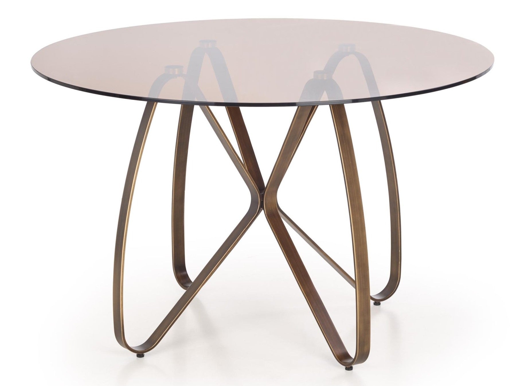 Kitchen Table Lungo | size: Length: 120cm, Width: 120cm, Height: 76cm, Diameter: 120cm | color: Brown/Transparent | image: 1 | variant: 1011252