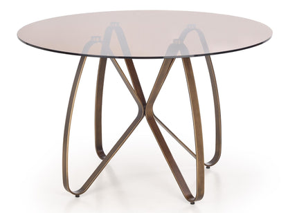 Kitchen Table Lungo | size: Length: 120cm, Width: 120cm, Height: 76cm, Diameter: 120cm | color: Brown/Transparent | image: 1 | variant: 1011252
