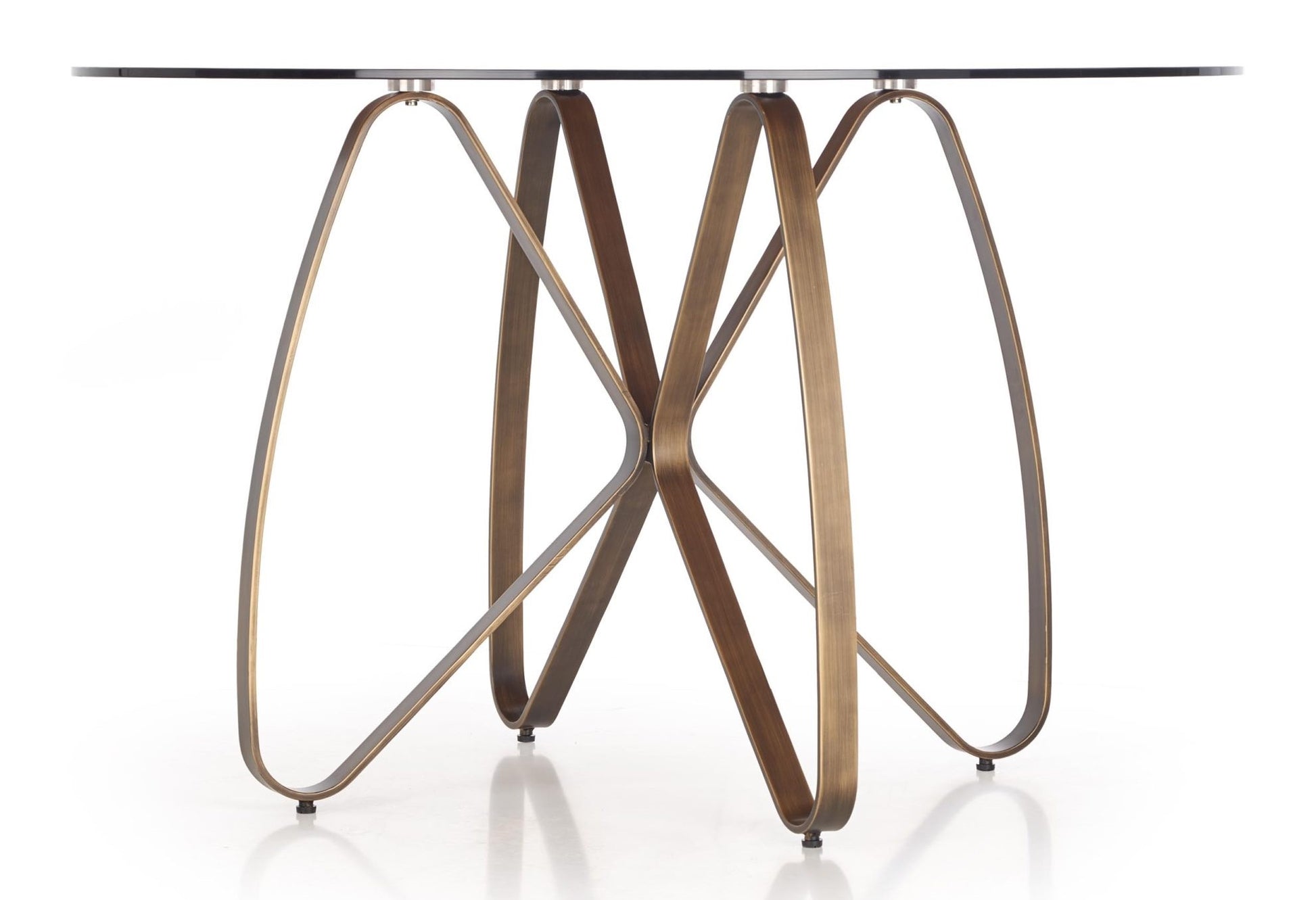 Kitchen Table Lungo | size: Length: 120cm, Width: 120cm, Height: 76cm, Diameter: 120cm | color: Brown/Transparent | image: 4 | variant: 1011252