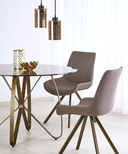 Kitchen Table Lungo | size: Length: 120cm, Width: 120cm, Height: 76cm, Diameter: 120cm | color: Brown/Transparent | image: 6 | variant: 1011252