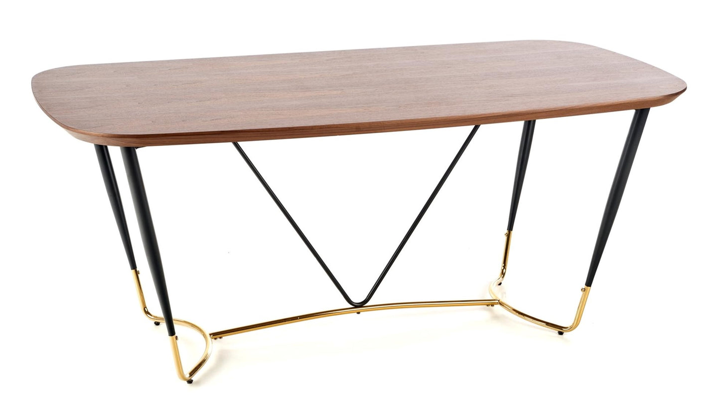 Kitchen Table Manchester | size: Length: 90cm, Width: 180cm, Height: 76cm | color: Black/Walnut | image: 1 | variant: 1011279