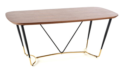 Kitchen Table Manchester | size: Length: 90cm, Width: 180cm, Height: 76cm | color: Black/Walnut | image: 1 | variant: 1011279