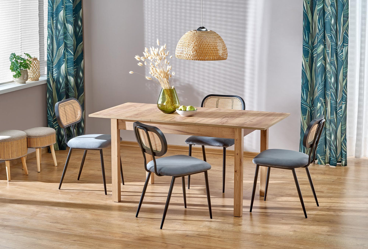 Kitchen Table Maurycy | size: Length: 75cm, Width: 158cm, Height: 76cm | color: Artisan/Oak | image: 2 | variant: 1006387