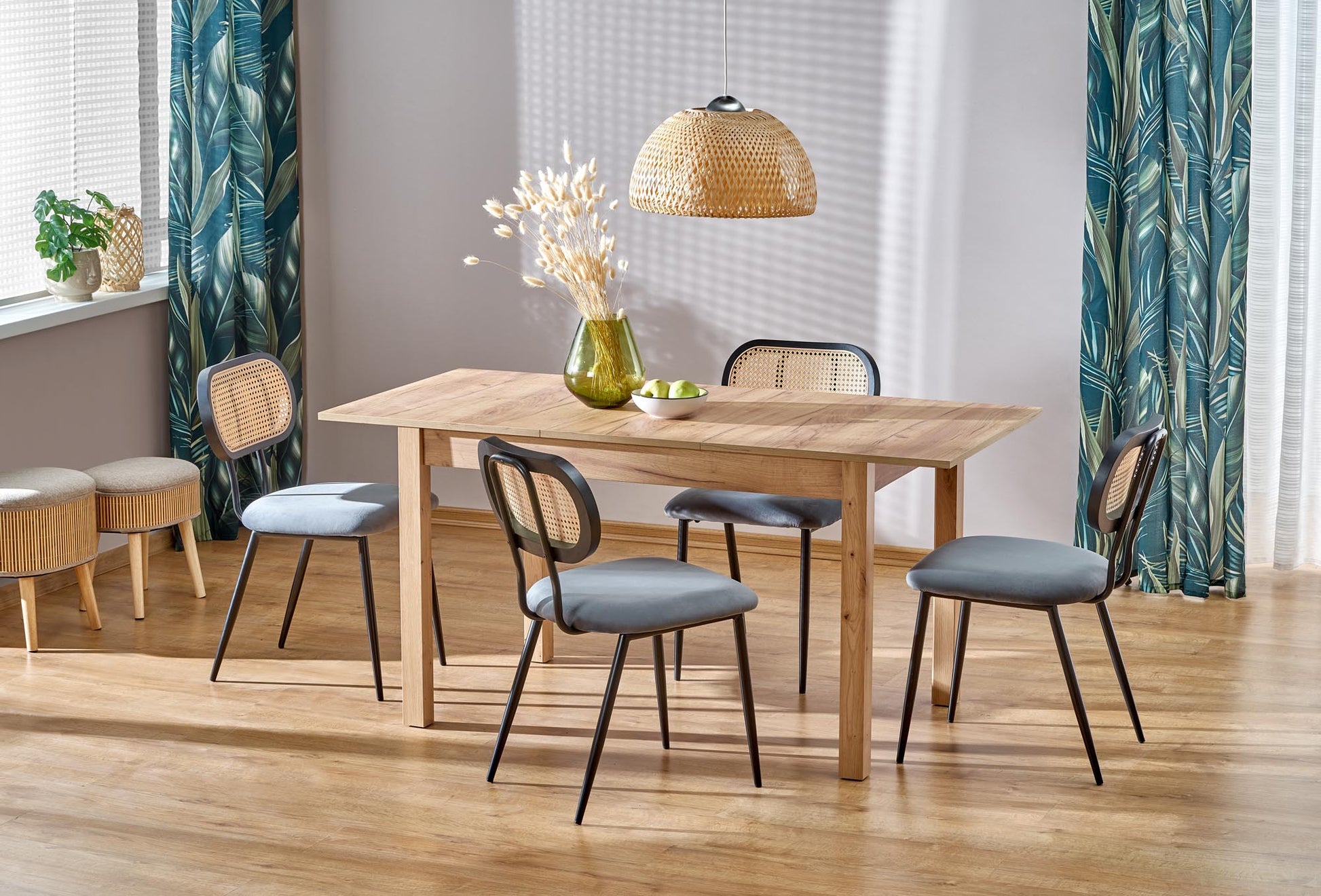Kitchen Table Maurycy | size: Length: 75cm, Width: 158cm, Height: 76cm | color: Artisan/Oak | image: 2 | variant: 1006387