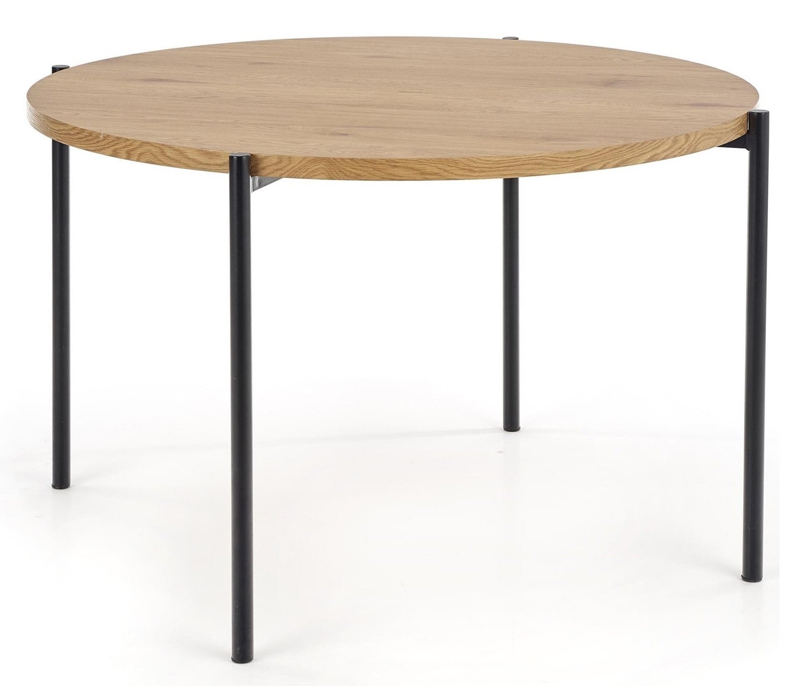 Kitchen Table Morgan | size: Length: 120cm, Width: 120cm, Height: 76cm, Diameter: 120cm | color: Black/Oak | image: 1 | variant: 1011213