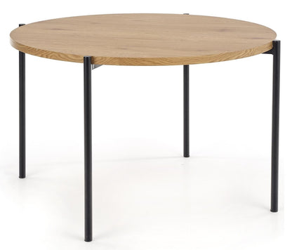 Kitchen Table Morgan | size: Length: 120cm, Width: 120cm, Height: 76cm, Diameter: 120cm | color: Black/Oak | image: 1 | variant: 1011213