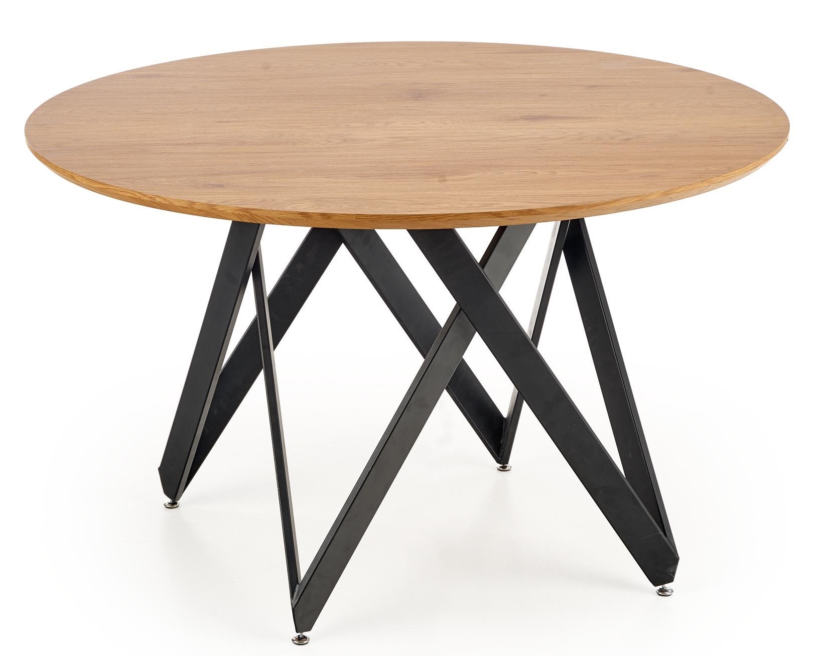 Kitchen Table Mozambik | size: Length: 120cm, Width: 120cm, Height: 75cm, Diameter: 120cm | color: Black/Oak | image: 1 | variant: 1011241