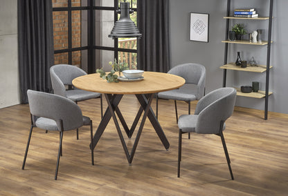 Kitchen Table Mozambik | size: Length: 120cm, Width: 120cm, Height: 75cm, Diameter: 120cm | color: Black/Oak | image: 3 | variant: 1011241