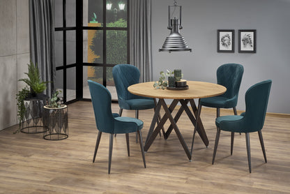 Kitchen Table Mozambik | size: Length: 120cm, Width: 120cm, Height: 75cm, Diameter: 120cm | color: Black/Oak | image: 4 | variant: 1011241