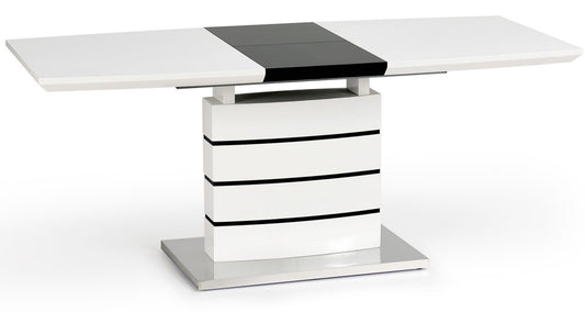 Kitchen Table Nord | size: Length: 80cm, Width: 180cm, Height: 76cm | color: White/Black | image: 1 | variant: 1011278