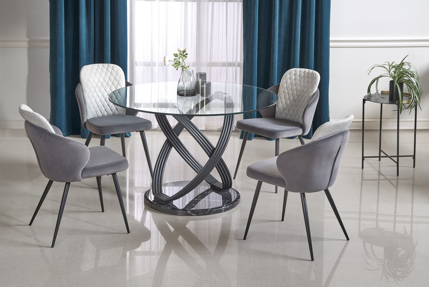 Kitchen Table Optico | size: Length: 120cm, Width: 120cm, Height: 77cm, Diameter: 120cm | color: Transparent | image: 2 | variant: 1011264