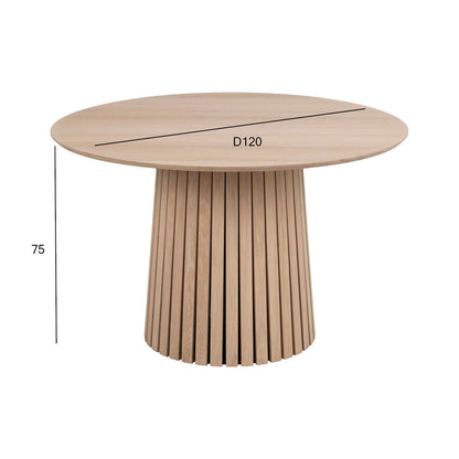 Kitchen Table Palermo | size: Length: 120cm, Width: 120cm, Height: 75cm, Diameter: 120cm | color: Beige | image: 4 | variant: 1001529
