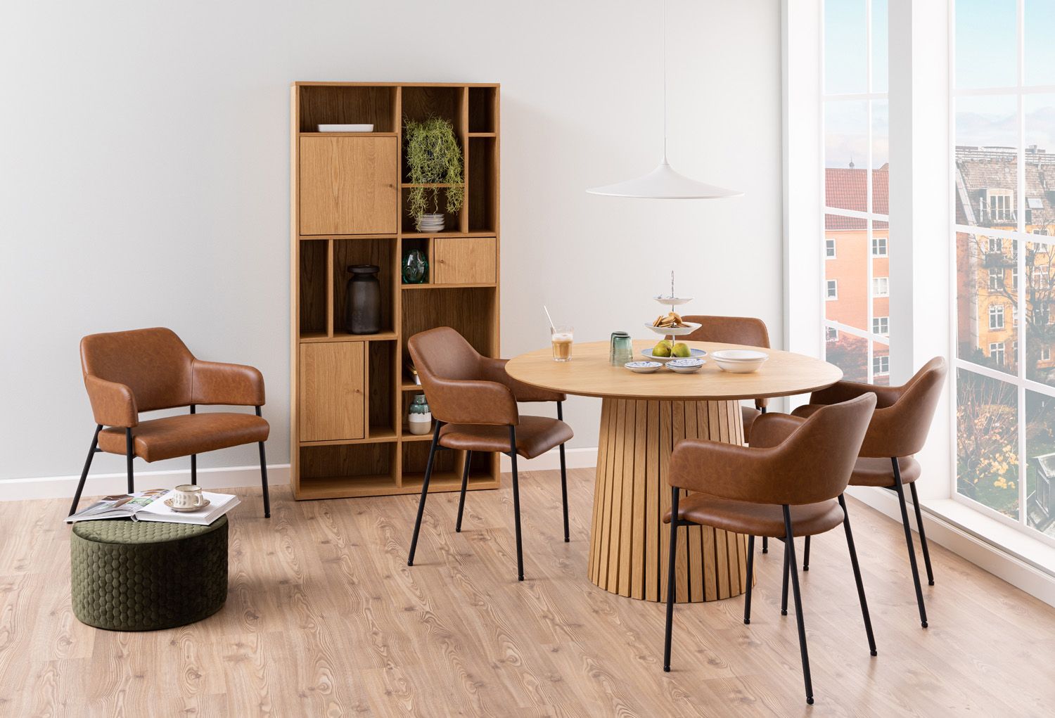 Kitchen Table Palermo | size: Length: 120cm, Width: 120cm, Height: 75cm, Diameter: 120cm | color: Oak | image: 2 | variant: 1001530