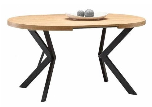 Kitchen Table Peroni | size: Length: 100cm, Width: 250cm, Height: 75cm, Diameter: 100cm | color: Black/Oak | image: 1 | variant: 1006464