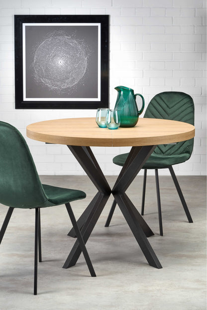 Kitchen Table Peroni | size: Length: 100cm, Width: 250cm, Height: 75cm, Diameter: 100cm | color: Black/Oak | image: 2 | variant: 1006464