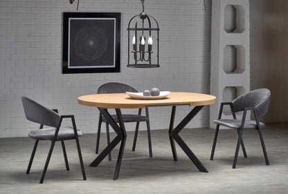 Kitchen Table Peroni | size: Length: 100cm, Width: 250cm, Height: 75cm, Diameter: 100cm | color: Black/Oak | image: 6 | variant: 1006464
