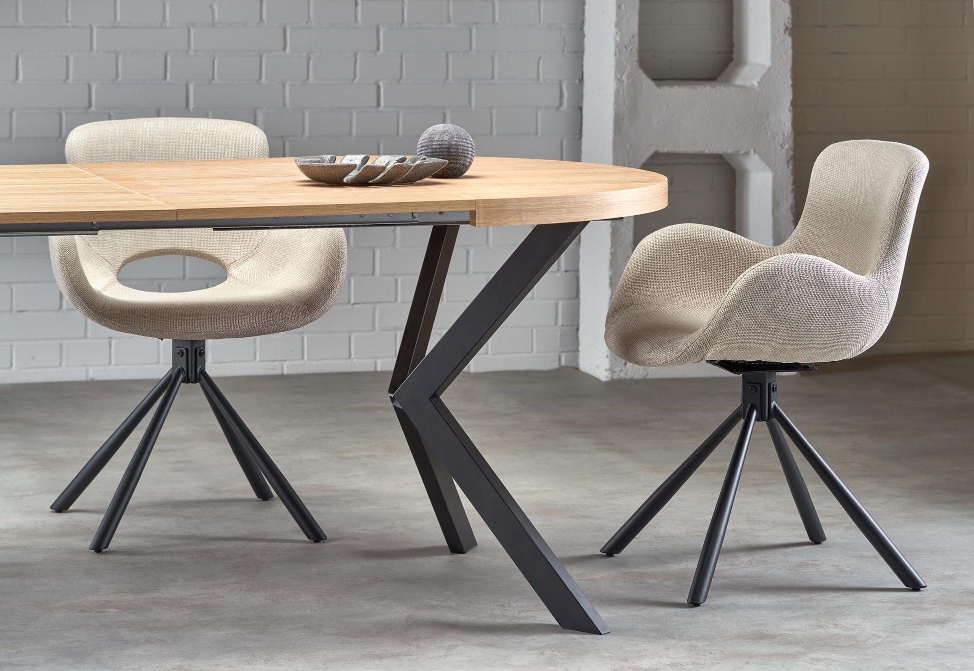 Kitchen Table Peroni | size: Length: 100cm, Width: 250cm, Height: 75cm, Diameter: 100cm | color: Black/Oak | image: 8 | variant: 1006464