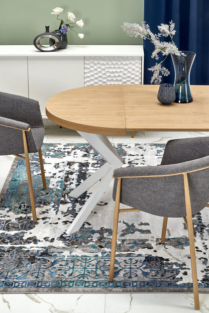 Kitchen Table Peroni | size: Length: 100cm, Width: 250cm, Height: 75cm, Diameter: 100cm | color: White/Oak | image: 3 | variant: 1006465