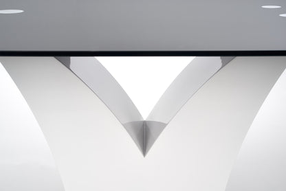 Kitchen Table Porth | size: Length: 90cm, Width: 160cm, Height: 76cm | color: White/Black | image: 3 | variant: 1006820