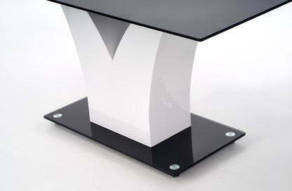 Kitchen Table Porth | size: Length: 90cm, Width: 160cm, Height: 76cm | color: White/Black | image: 4 | variant: 1006820