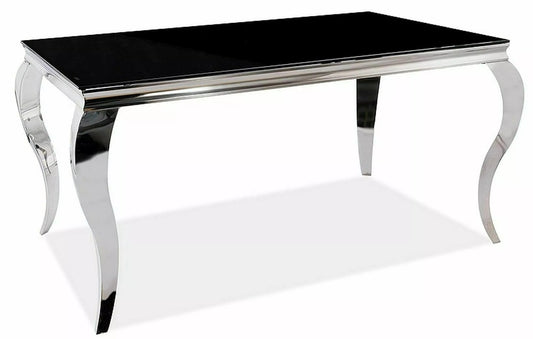 Kitchen Table Prince 2 | size: Length: 90cm, Width: 180cm, Height: 75cm | color: Black | image: 0 | variant: 1017926