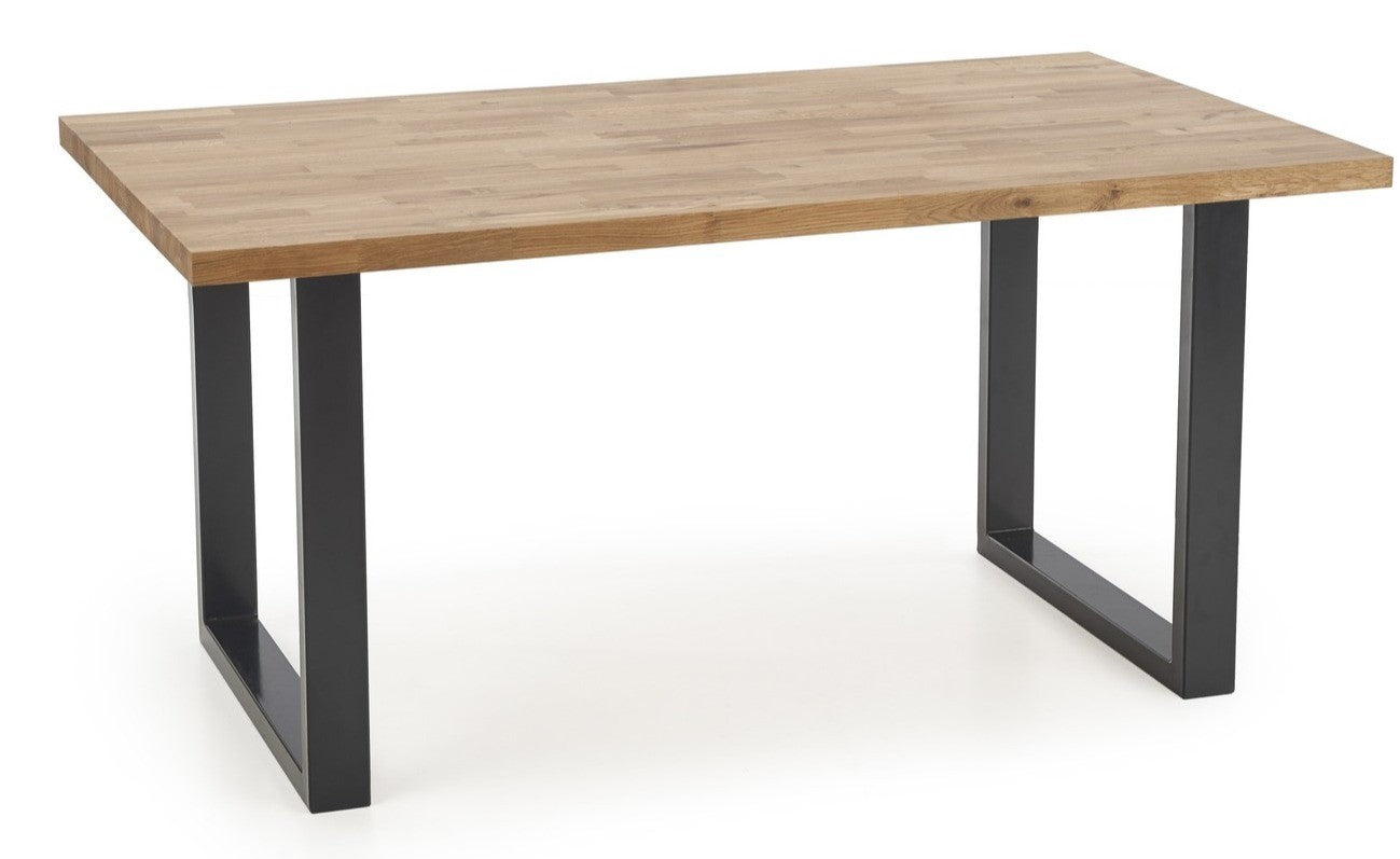Kitchen Table Radus 2 | size: Length: 90cm, Width: 160cm, Height: 76cm | color: Black/Oak | image: 1 | variant: 1011281