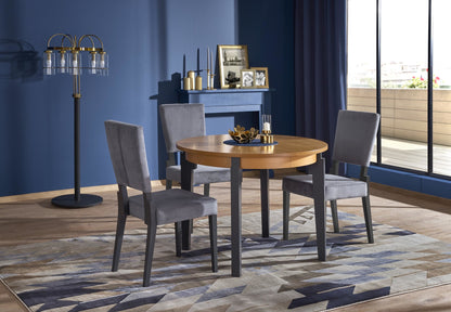 Kitchen Table Rennes | size: Length: 100cm, Width: 200cm, Height: 77cm, Diameter: 100cm | color: Oak/Grey | image: 5 | variant: 1003174