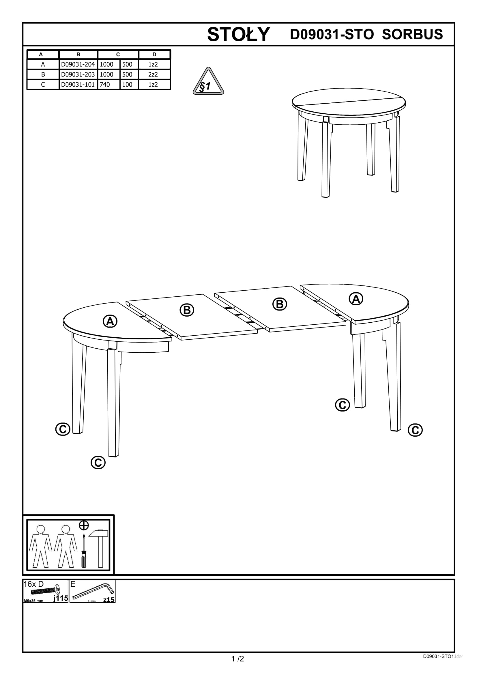 Kitchen Table Rennes | size: Length: 100cm, Width: 200cm, Height: 77cm, Diameter: 100cm | color: Oak | image: 9 | variant: 1003173