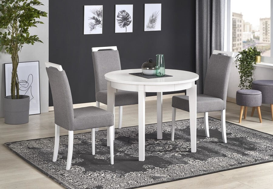 Kitchen Table Rennes | size: Length: 100cm, Width: 200cm, Height: 77cm, Diameter: 100cm | color: White | image: 4 | variant: 1003172