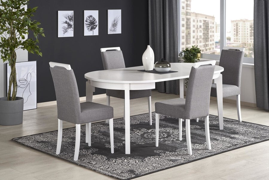 Kitchen Table Rennes | size: Length: 100cm, Width: 200cm, Height: 77cm, Diameter: 100cm | color: White | image: 5 | variant: 1003172