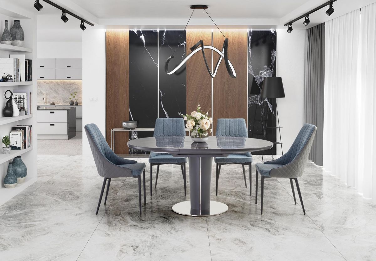 Kitchen Table Ricardo | size: Length: 120cm, Width: 160cm, Height: 76cm, Diameter: 120cm | color: Black | image: 10 | variant: 1012811