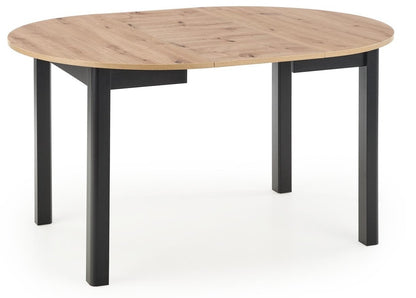 Kitchen Table Ringo | size: Length: 102cm, Width: 142cm, Height: 76cm, Diameter: 102cm | color: Black/Oak | image: 1 | variant: 1006393