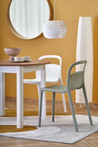 Kitchen Table Ringo | size: Length: 102cm, Width: 142cm, Height: 76cm, Diameter: 102cm | color: White/Oak | image: 4 | variant: 1006390