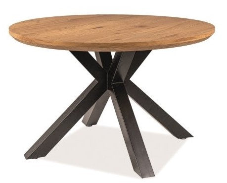 Kitchen Table Ritmo | size: Length: 120cm, Width: 120cm, Height: 75cm, Diameter: 120cm | color: Black/Oak | image: 1 | variant: 1011187