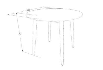 Kitchen Table Rochdale | size: Length: 90cm, Width: 90cm, Height: 75cm, Diameter: 90cm | color: White | image: 5 | variant: 1004313