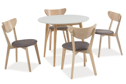 Kitchen Table Rochdale | size: Length: 90cm, Width: 90cm, Height: 75cm, Diameter: 90cm | color: White/Oak | image: 2 | variant: 1004314