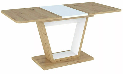 Kitchen Table Rotherham | size: Length: 80cm, Width: 160cm, Height: 76cm | color: White/Oak | image: 0 | variant: 1004316