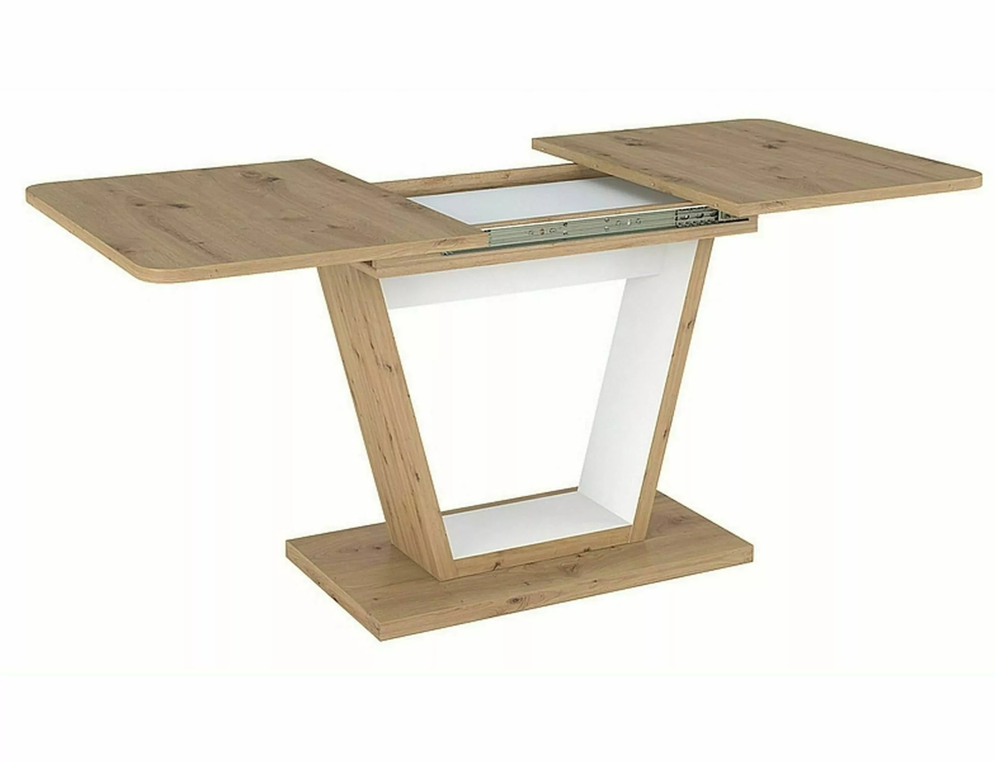 Kitchen Table Rotherham | size: Length: 80cm, Width: 160cm, Height: 76cm | color: White/Oak | image: 2 | variant: 1004316
