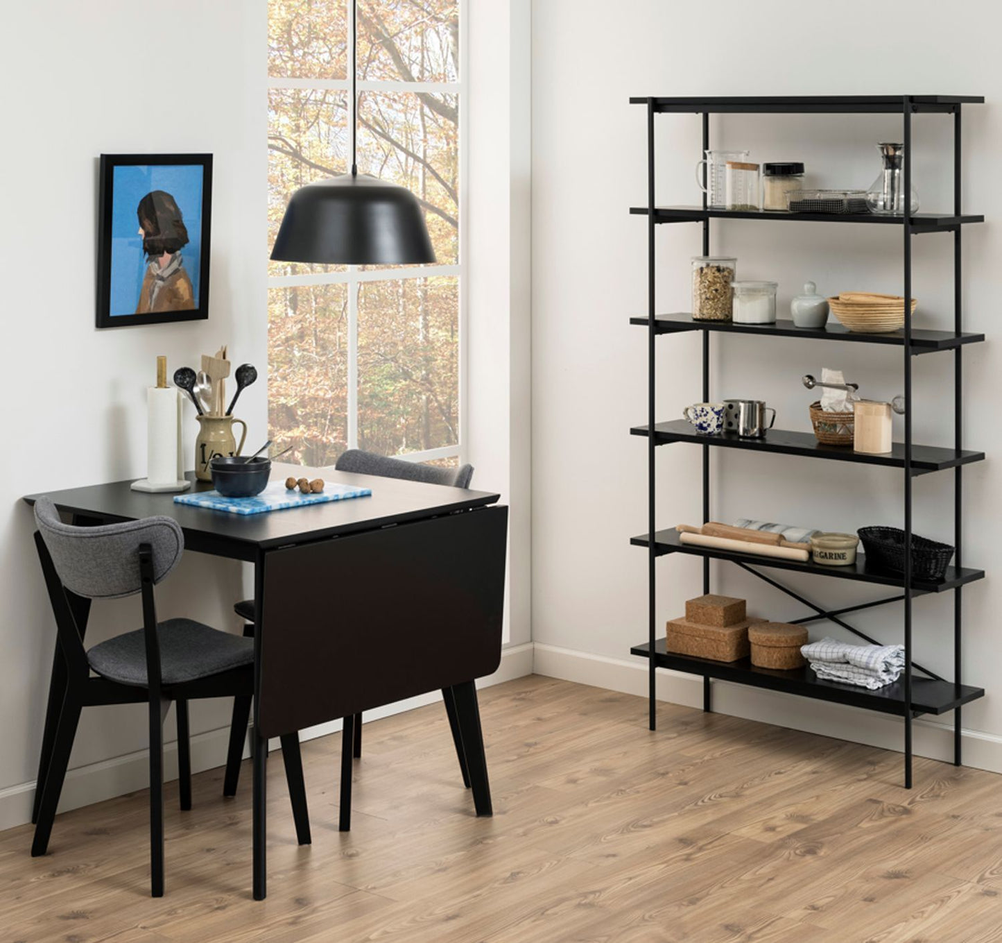 Kitchen Table Roxby 2 | size: Length: 80cm, Width: 120cm, Height: 76cm | color: Black | image: 3 | variant: 1006502