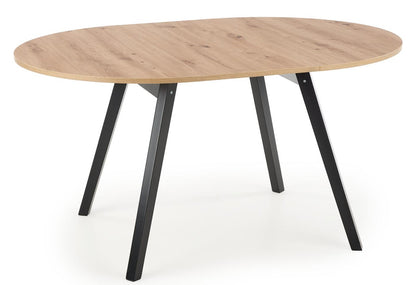 Kitchen Table Ruben | size: Length: 102cm, Width: 142cm, Height: 73cm, Diameter: 102cm | color: Black/Oak | image: 2 | variant: 1006396