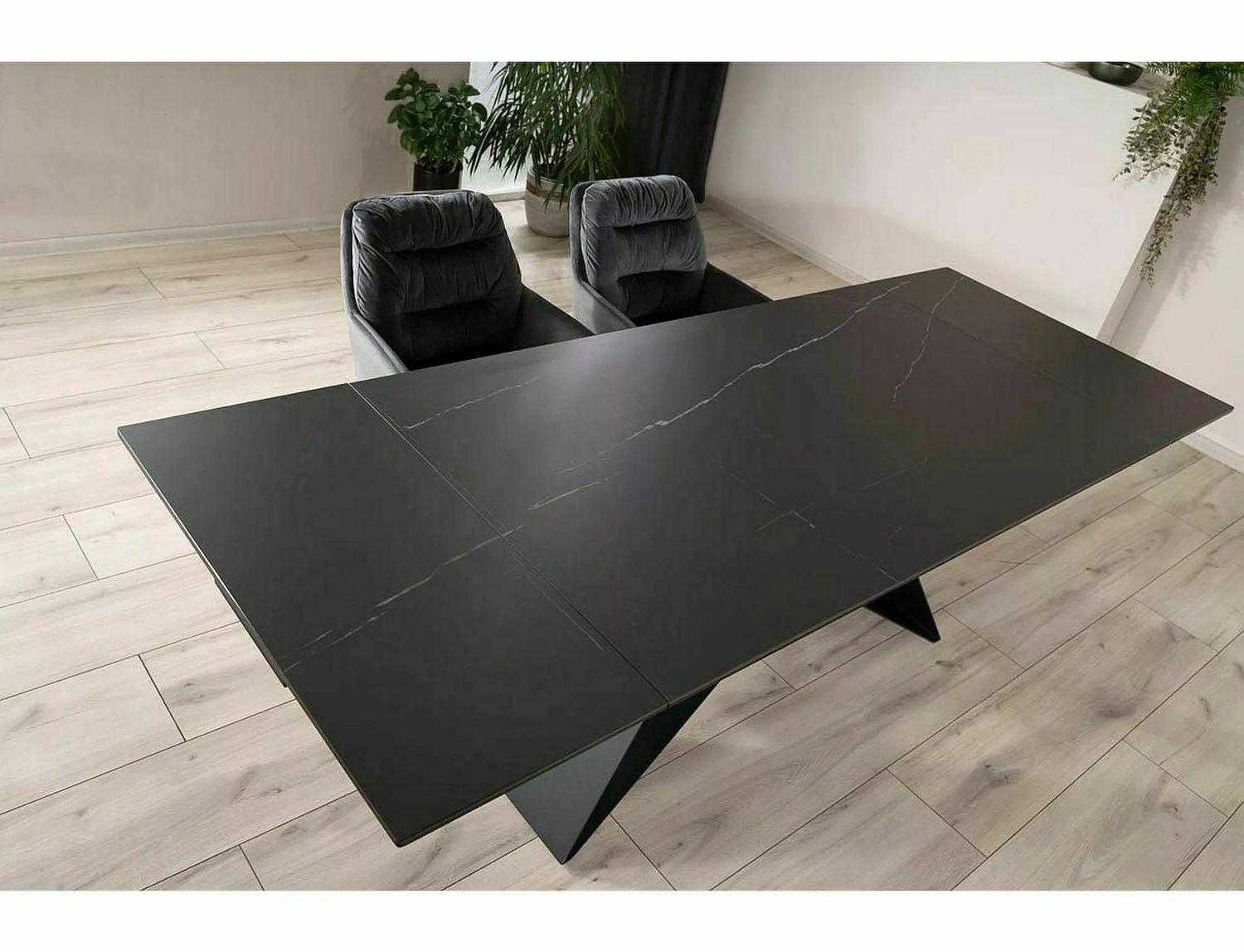 Kitchen Table Salvadore 1 | size: Length: 90cm, Width: 240cm, Height: 77cm | color: Black | image: 3 | variant: 1006647