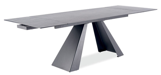 Kitchen Table Salvadore 2 | size: Length: 90cm, Width: 260cm, Height: 76cm | color: Black/Grey | image: 1 | variant: 1012020