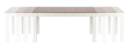 Kitchen Table Seweryn | size: Length: 90cm, Width: 300cm, Height: 76cm | color: White/Oak | image: 3 | variant: 1006401
