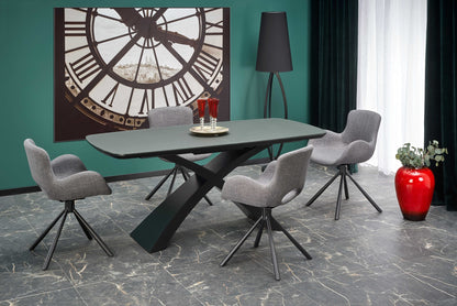 Kitchen Table Silvestro | size: Length: 89cm, Width: 220cm, Height: 75cm | color: Black/Grey | image: 6 | variant: 1012582