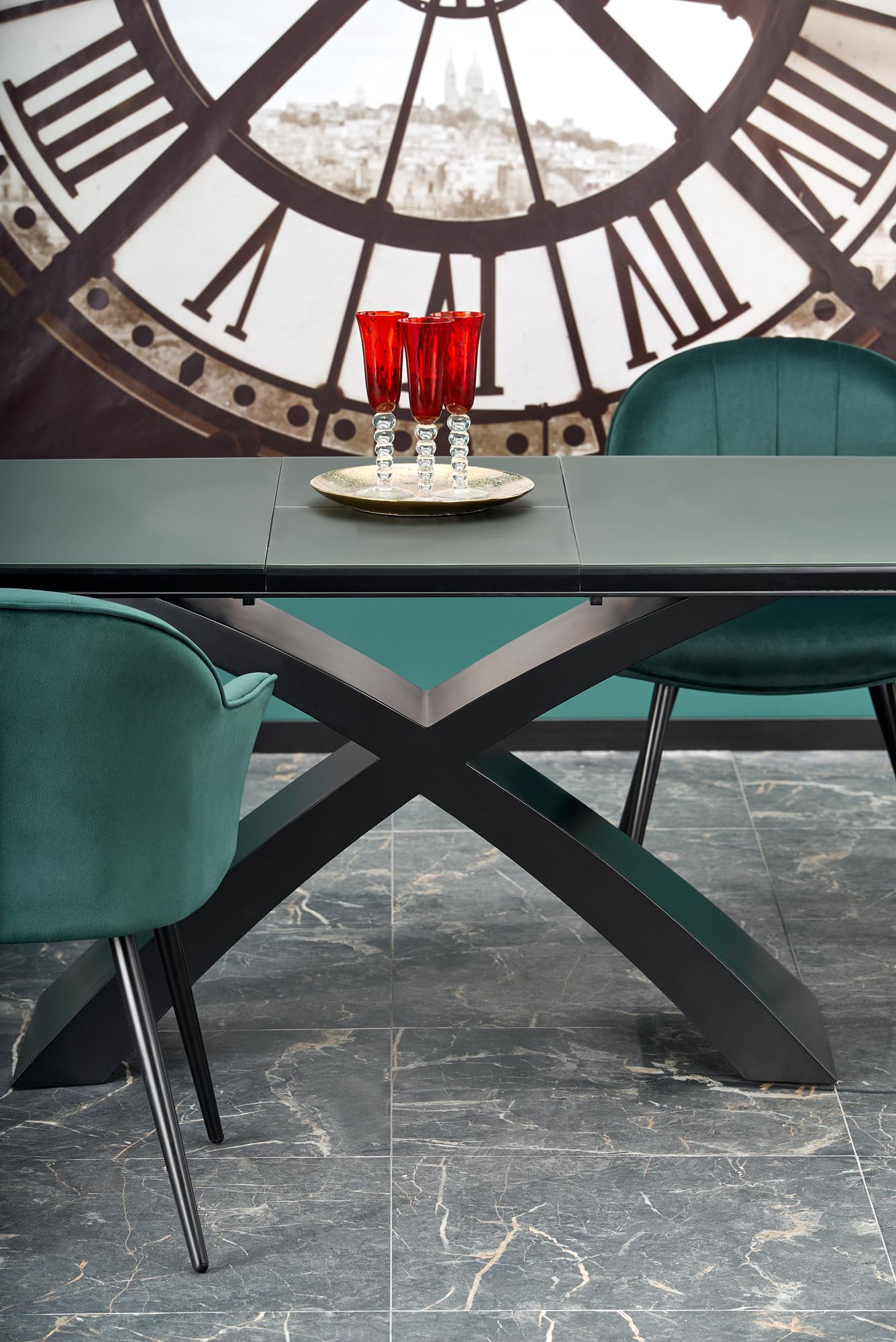 Kitchen Table Silvestro | size: Length: 89cm, Width: 220cm, Height: 75cm | color: Black/Grey | image: 7 | variant: 1012582