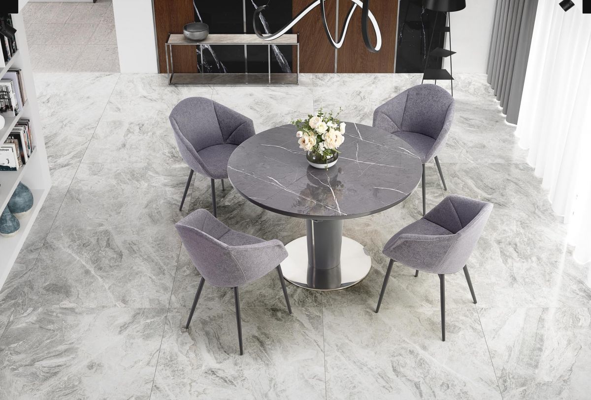 Kitchen Table Soweto | size: Length: 120cm, Width: 160cm, Height: 76cm, Diameter: 120cm | color: Black | image: 9 | variant: 1007301