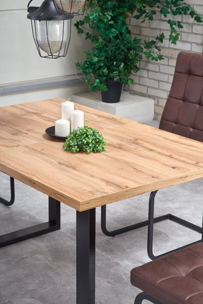 Kitchen Table Venom | size: Length: 85cm, Width: 185cm, Height: 74cm | color: Black/Oak | image: 5 | variant: 1011251