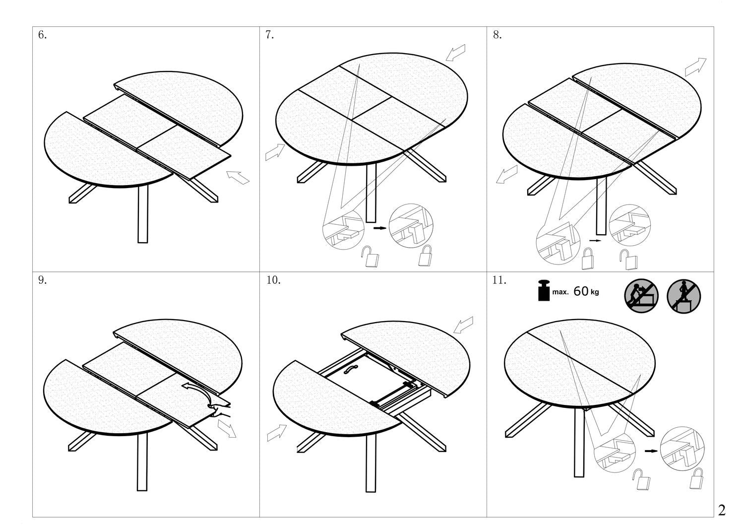 Kitchen Table Vertigo | size: Length: 130cm, Width: 180cm, Height: 76cm, Diameter: 130cm | color: Marble/Black | image: 10 | variant: 1012584